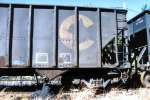 C&O 157248 with an open hopper door and spilled fly ash